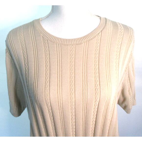 Alfred Dunner Women's Short Sleeve Tan Lightweight Sweater Size XL - Picture 2 of 10